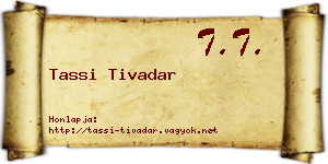 Tassi Tivadar névjegykártya